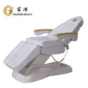 4-Motor Portable Electric Beauty Massage Bed Tilting Multifunctional All White Leather Spa Bed