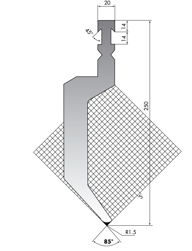 Beyeler type press brake tooling for press brake