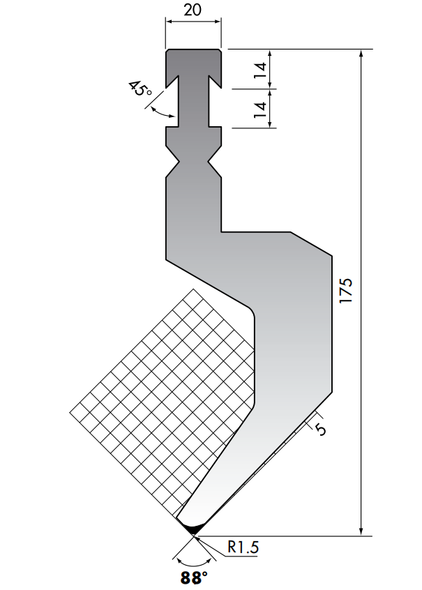 Beyeler type press brake tooling for press brake