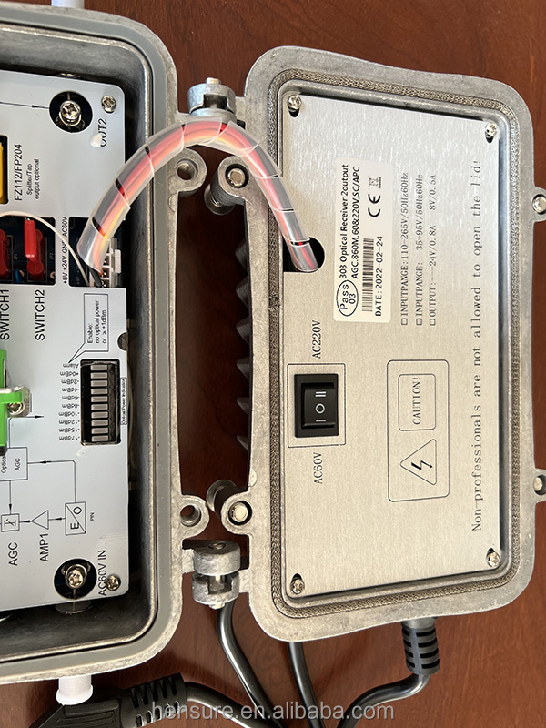 CATV Outdoor Optical Node with High HFC 2 Outputs AGC Ultra-Low -15dbm Cable TV Fiber Optic Node 2-Way SC Connector for FTTH