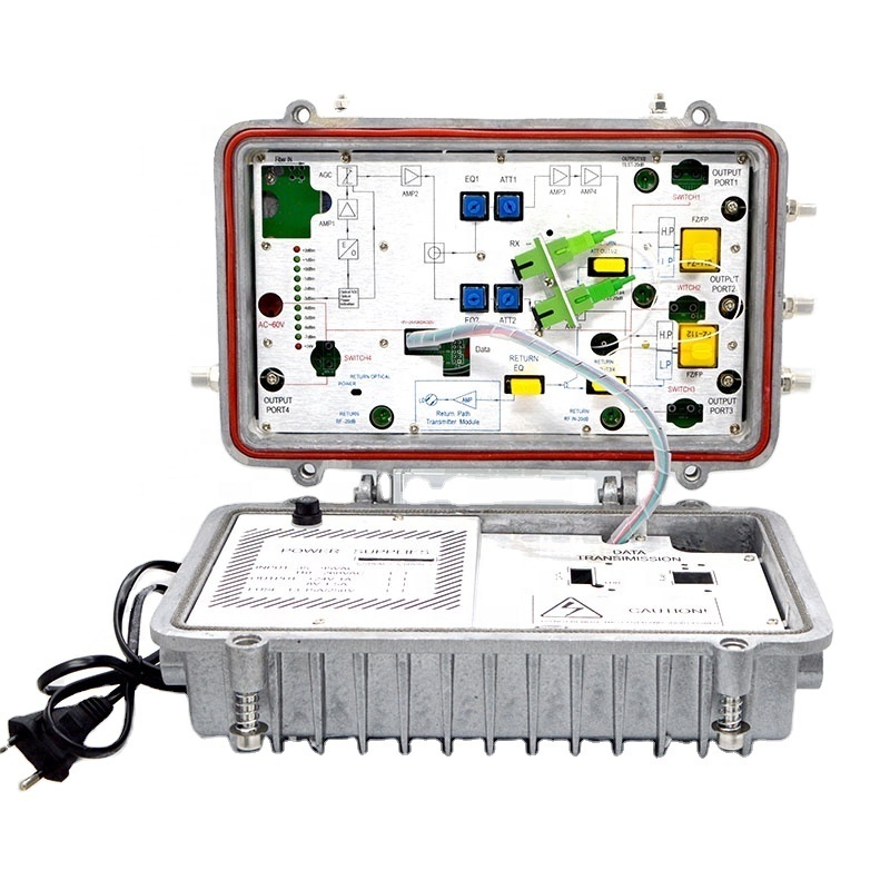 Hot Selling GF-OR719 Outdoor FTTH FTTB Catv Optical Node 4-Way Output IP67 Waterproof AGC/HFC Network Return Path Optical