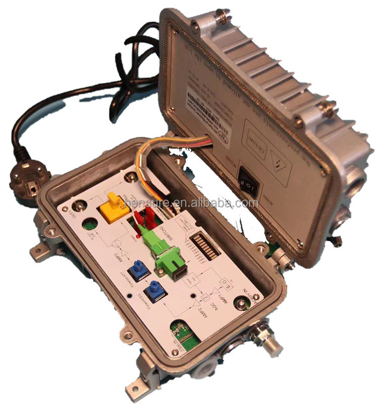 CATV Outdoor Optical Node with High HFC 2 Outputs AGC Ultra-Low -15dbm Cable TV Fiber Optic Node 2-Way SC Connector for FTTH