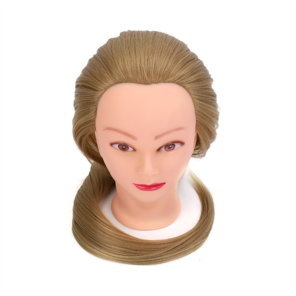 Cosmetology Synthetic Hair Curled Cutting Braids Practice Hairdressing Mannequin Dolls Styling Professional Barber Training Head