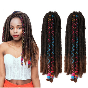 18" 10 strands Soft Dreadlocks Hair Extension Faux Locs Crochet Braiding Hair