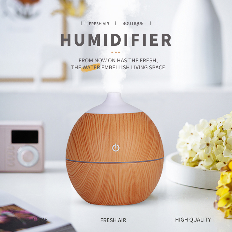 130ml 2020 Hot black wood ultrasonic humidifier Portable home colorful round mouth humidi fierhandy cool mist humidifier