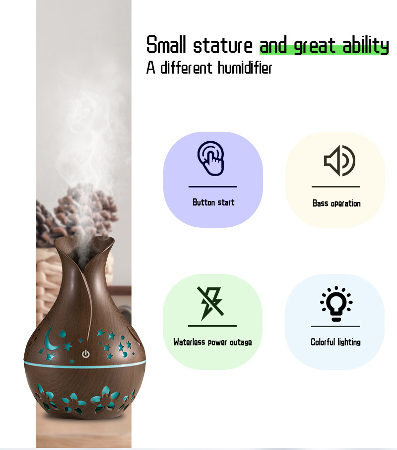 Manufacturer Portable Mini Air Cleaner Cool Mist Humidifier Humificador Ultrasonic Automatic Diffuser Hollow vase humidifier