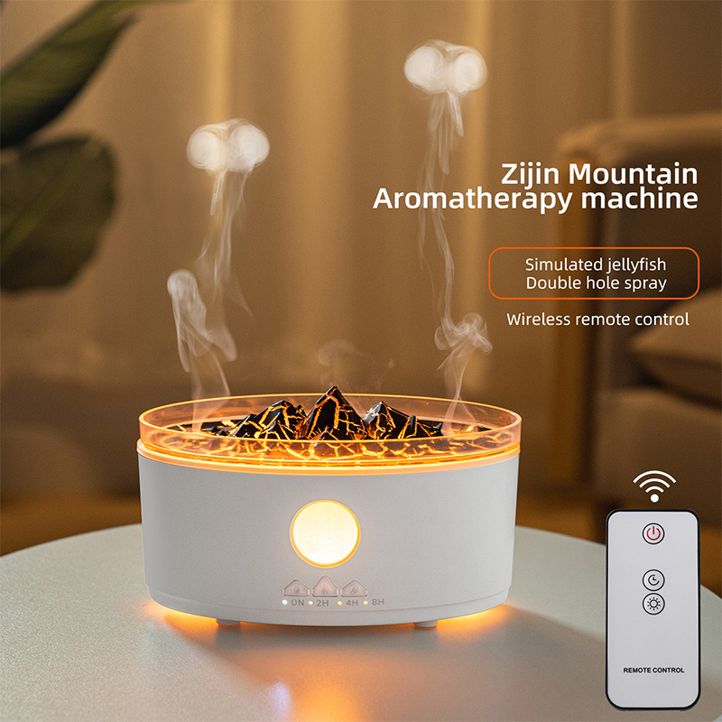 2024 new product innovation crack volcano design diffuser jellyfish 3D flame aroma diffuser humidifier scent diffuser machine