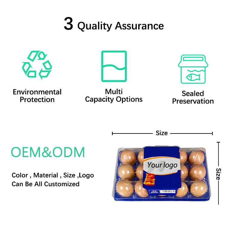 Eggs Plastic Tray Carton Containers PET Plastic Food Packaging Eggs Carton Plastic Egg Carton