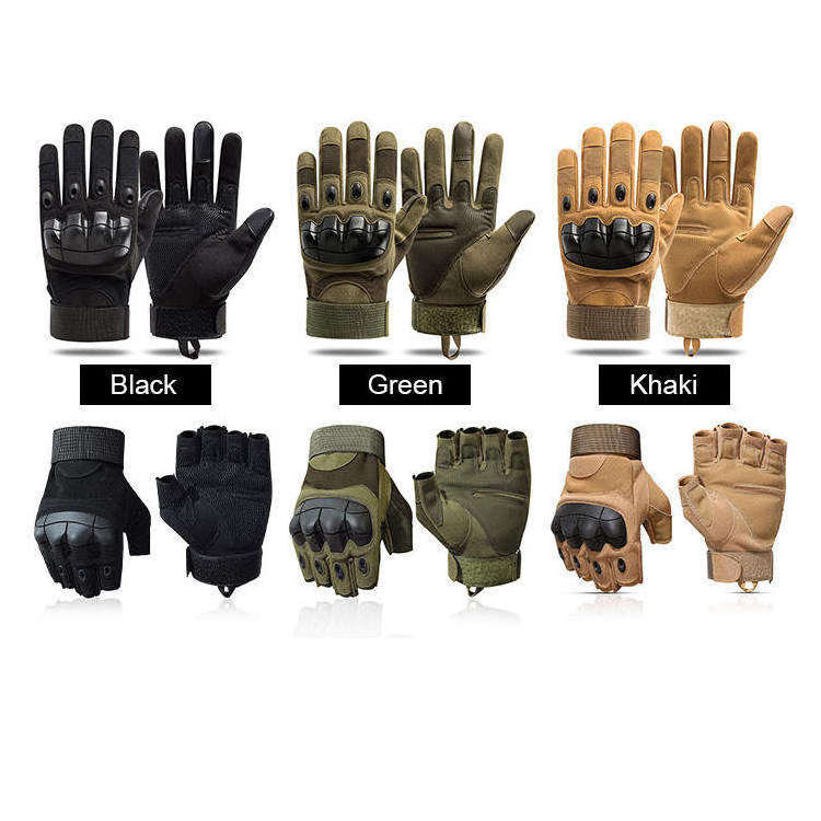 Factory Custom Full Half Finger Motorcycle Leather Sports Hunting guantes Shooting Outdoor Combat Tactical Gloves