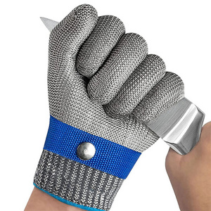 Level 5 Stainless Steel 316/304 Material Kitchen Anti Cut butcher steel Wire Gloves Metal Mesh Cut-protection safety Glo