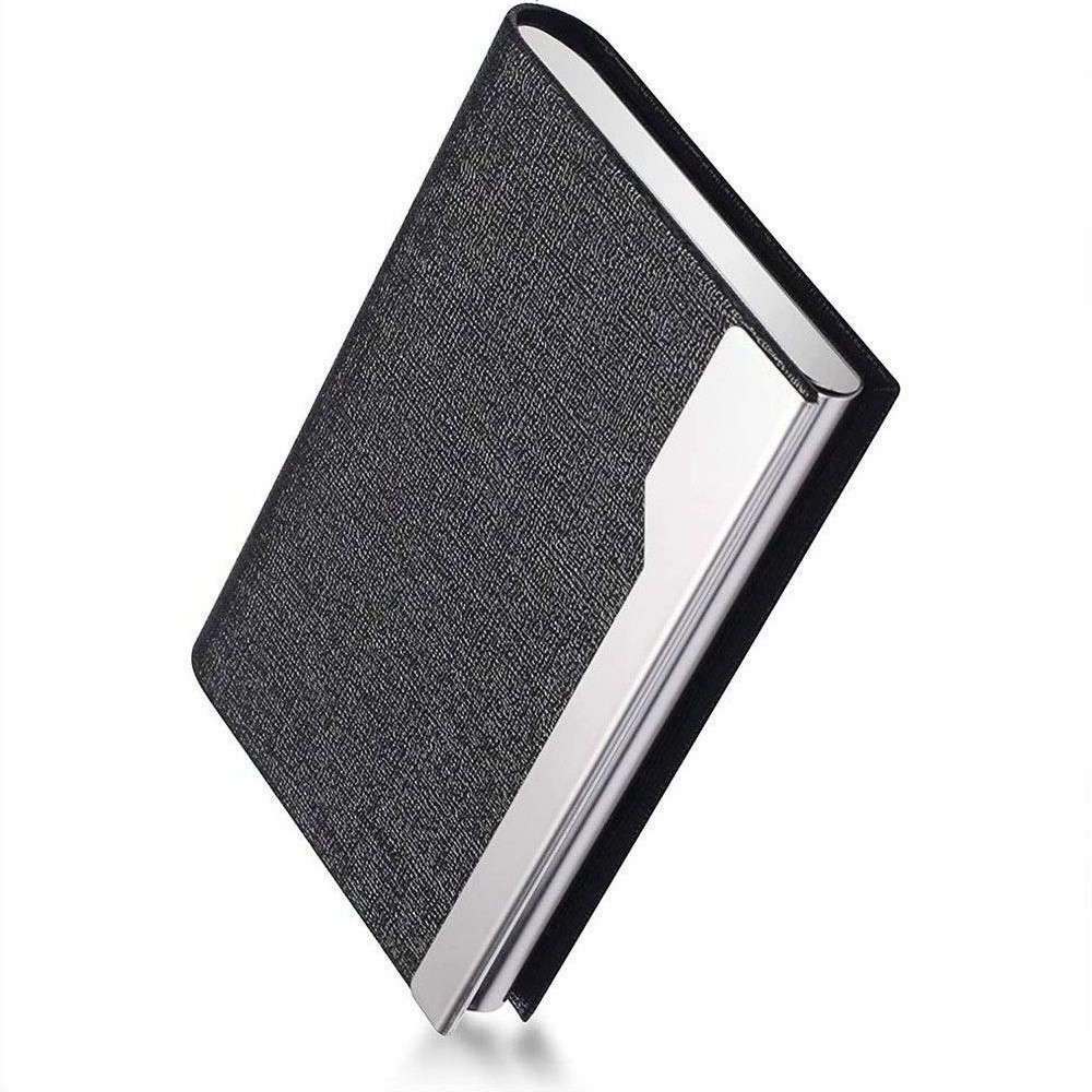 Leather Stainless Steel Slim Business Card Holder Business Card Holder Wallet Credit Card ID Case Holder for Men