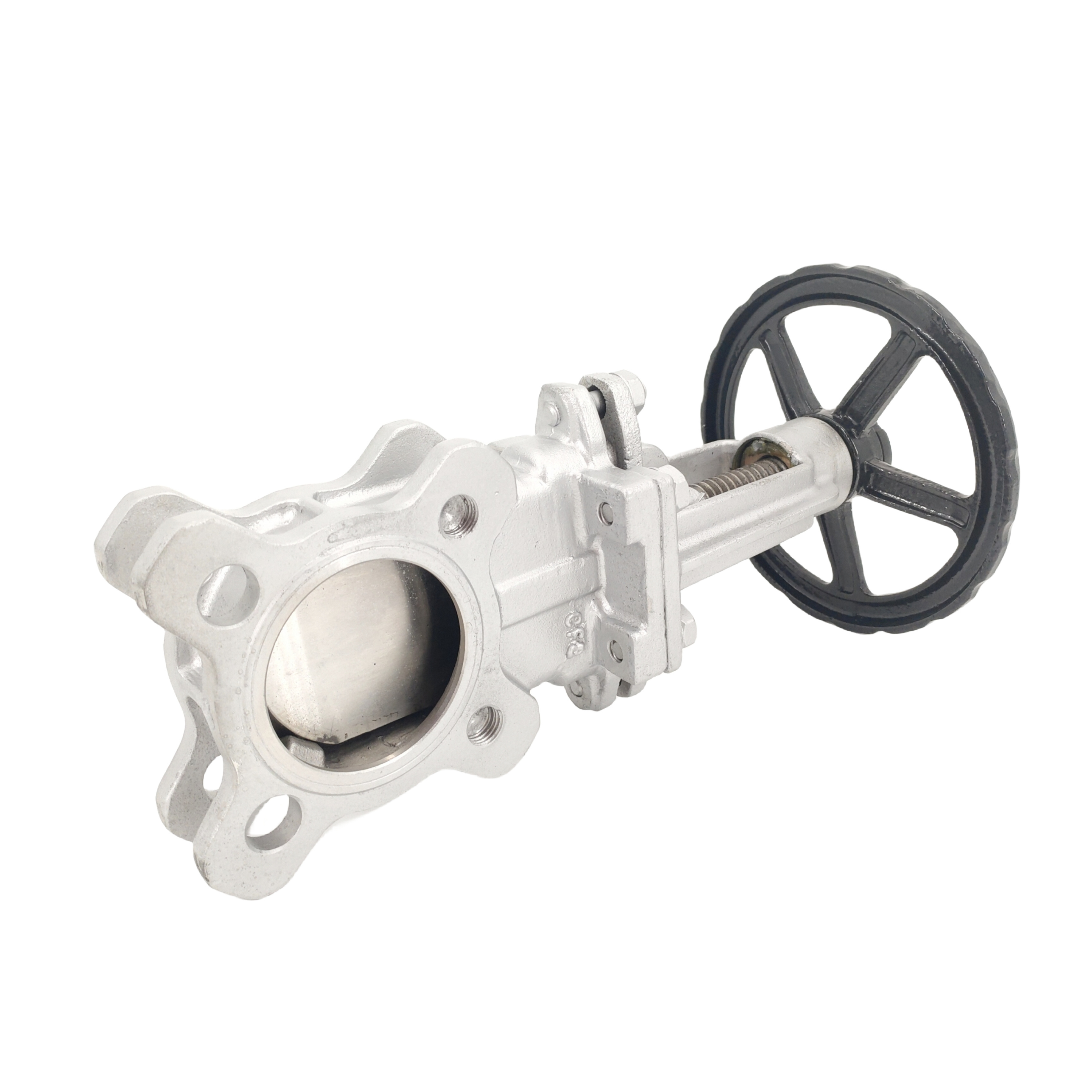 SS 304 SS 316 Stainless Steel Manual Handle wheel Knife Gate Valve PN10 Or PN16