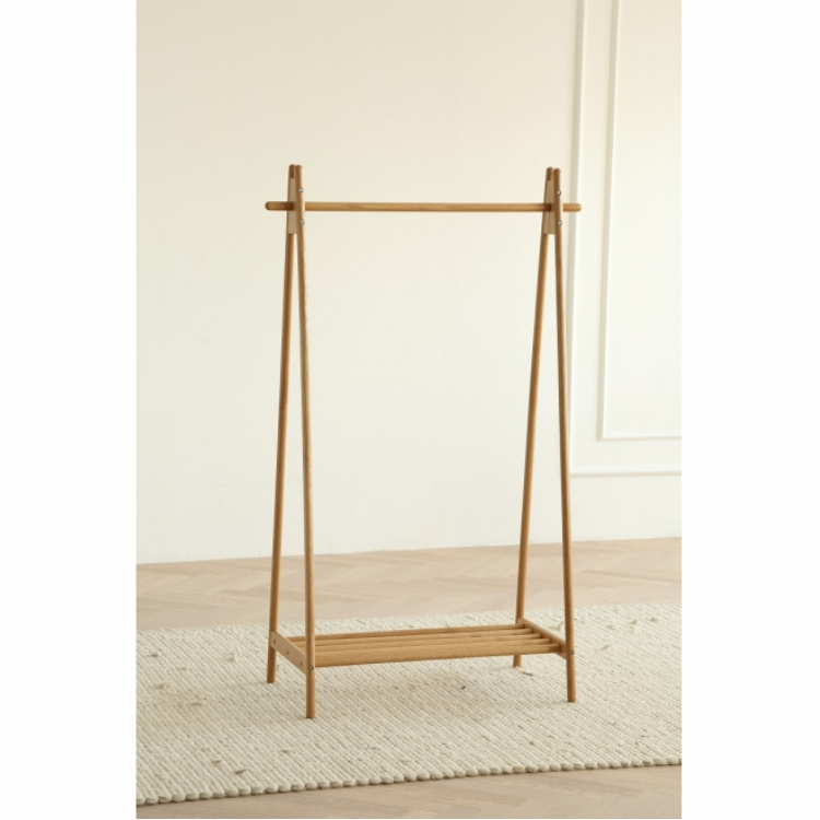 Wholesale Luxury Clothes Coat Hanger Standing Space Saving Multifunction Oak Wood Coat Racks