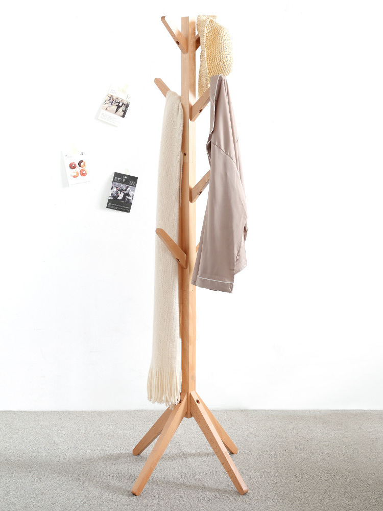 Hall  Furniture Tree Wood Clothes Hanger Free Stand Vintage Entryway Wooden  Coat Rack