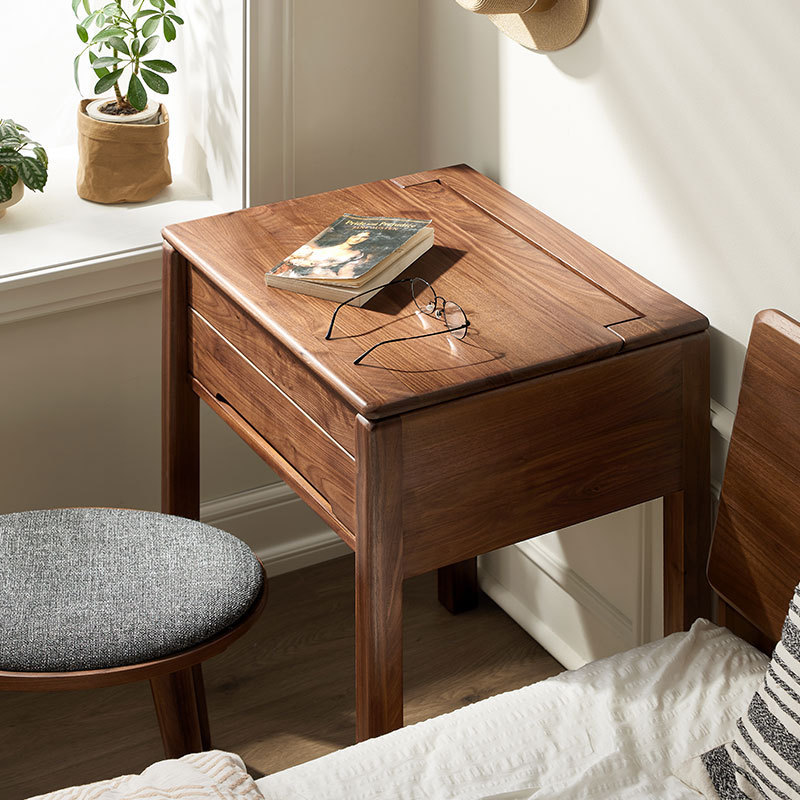 B5057 Nordic modern minimalist small dressing table light luxury dressing table with mirror (reversible) Black walnut