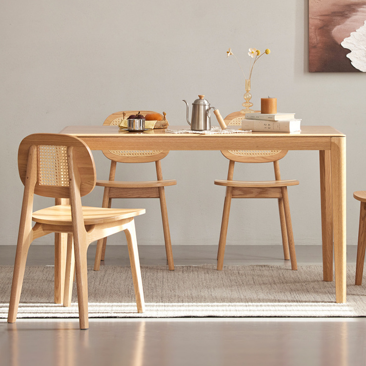 L3112 Nordic style solid OAK wood home restaurant furniture sets simple modern dining room table