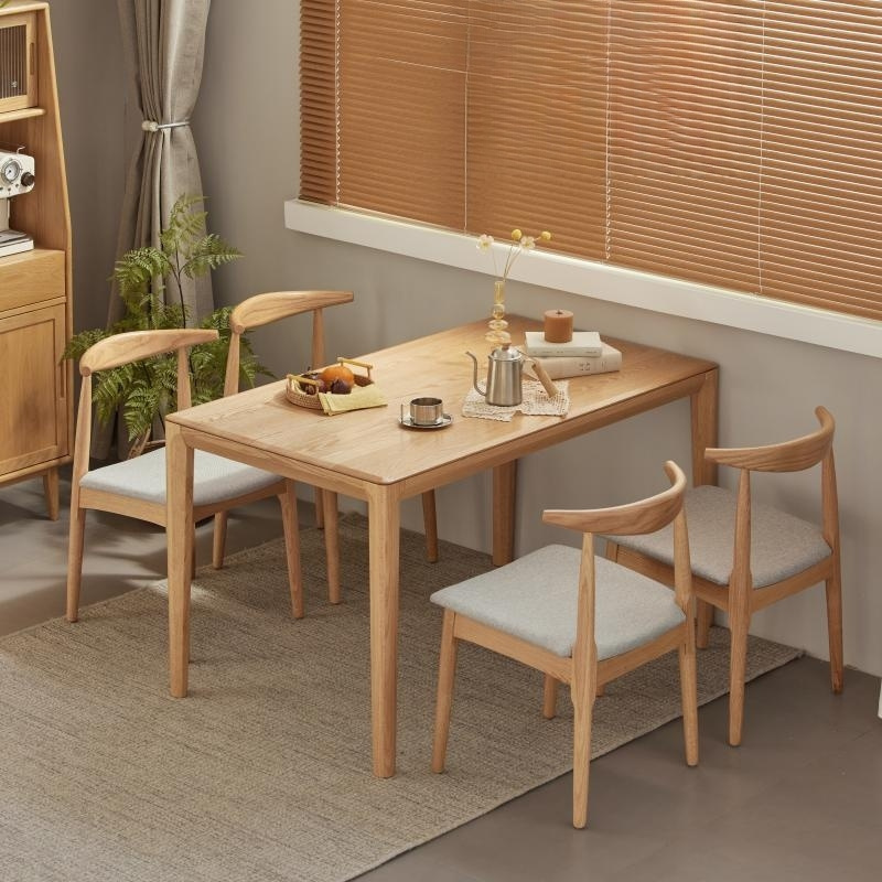 L3112 Nordic style solid OAK wood home restaurant furniture sets simple modern dining room table