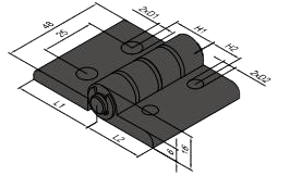 SYNRISE Four Hole Folding Industrial Door Hinge for Aluminum Extrusion Profiles and Doors