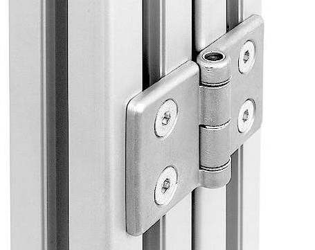 SYNRISE Four Hole Folding Industrial Door Hinge for Aluminum Extrusion Profiles and Doors