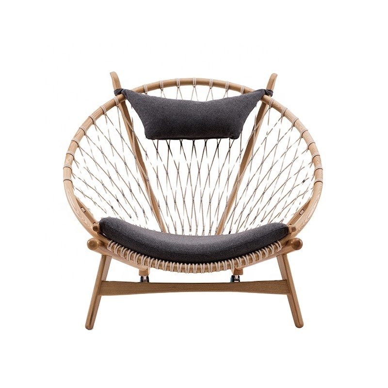 Gorman furniture circle chair Nordic designer creative round chair armchair balcony solid wood leisure back chair