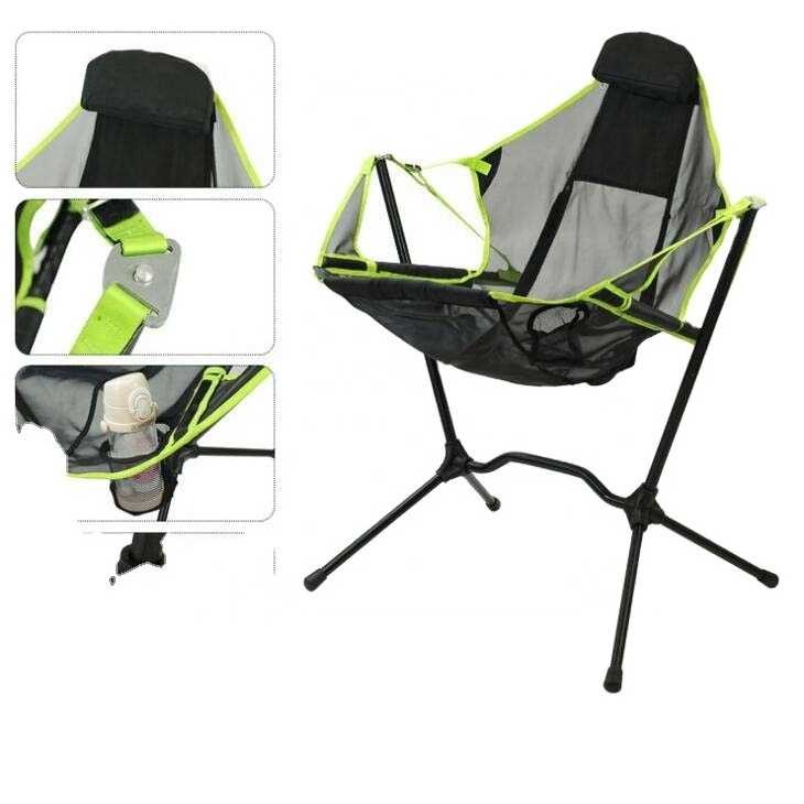 Outdoor Portable Ultra Light Custom Logo Freestyle Folding Relax Swinging Camping Rocking Chair