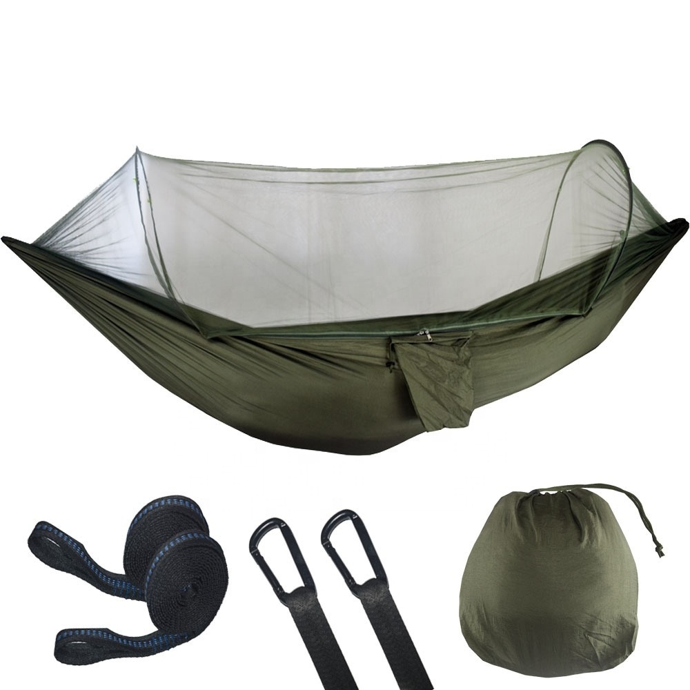 Outdoor Camping Backpacking Trek Equipment Swing Lightweight Portable Large Hammock with Mosquito Net