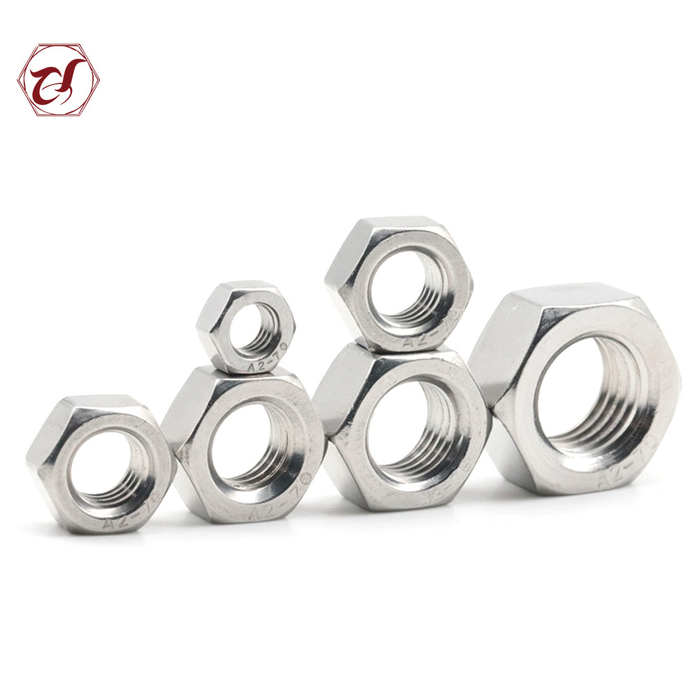 A4-80 Hex head nuts Din934 M10 M12 M16 M24 ss 304 316 Stainless steel hex nuts