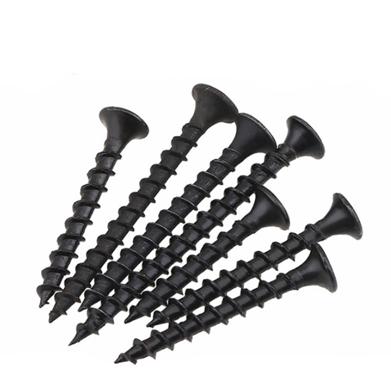 Carbon Steel ST3.5-ST5.5 Black Oxide Drywall Screws for Gypsum Screw Black to Wood /Trumpet Head Screw