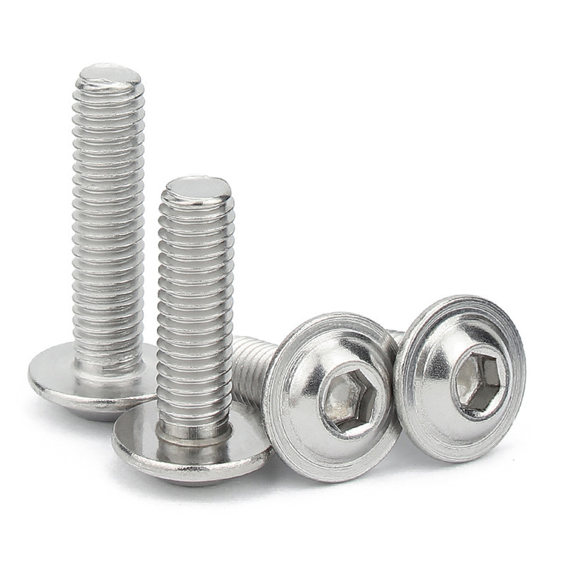 Wholesale 304 stainless steel Hex socket Button Head with washer screw with collar flange head screw bolt ISO7380-2