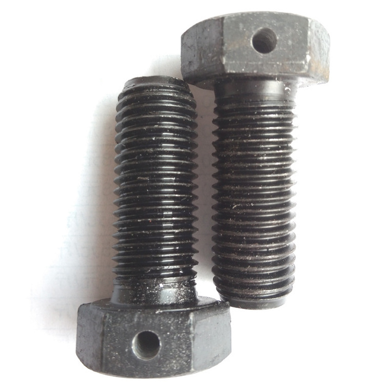 Carbon steel hexagon bolts with wire holes on