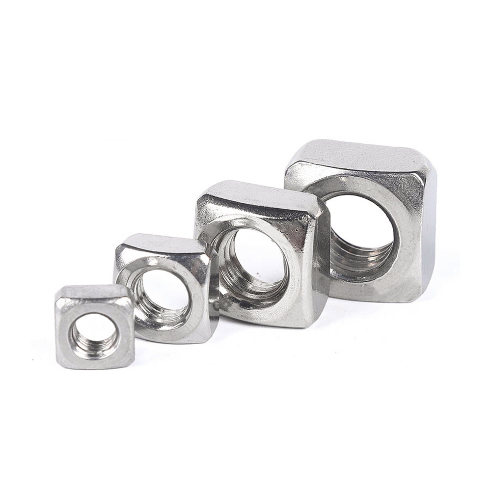 Flat Square Nut Chamfer M3 M4 M5 M6 M8 DIN557  Plain Stainless Steel Nut Square Nuts