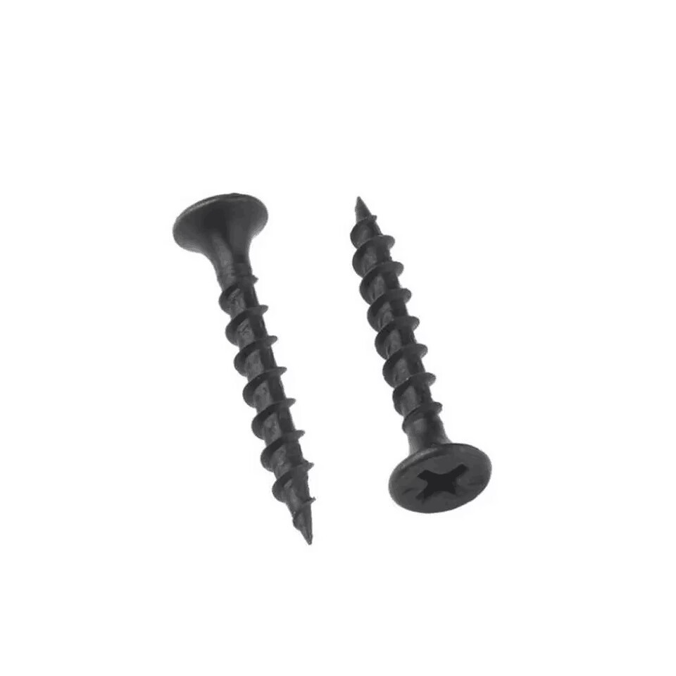 Carbon Steel ST3.5-ST5.5 Black Oxide Drywall Screws for Gypsum Screw Black to Wood /Trumpet Head Screw