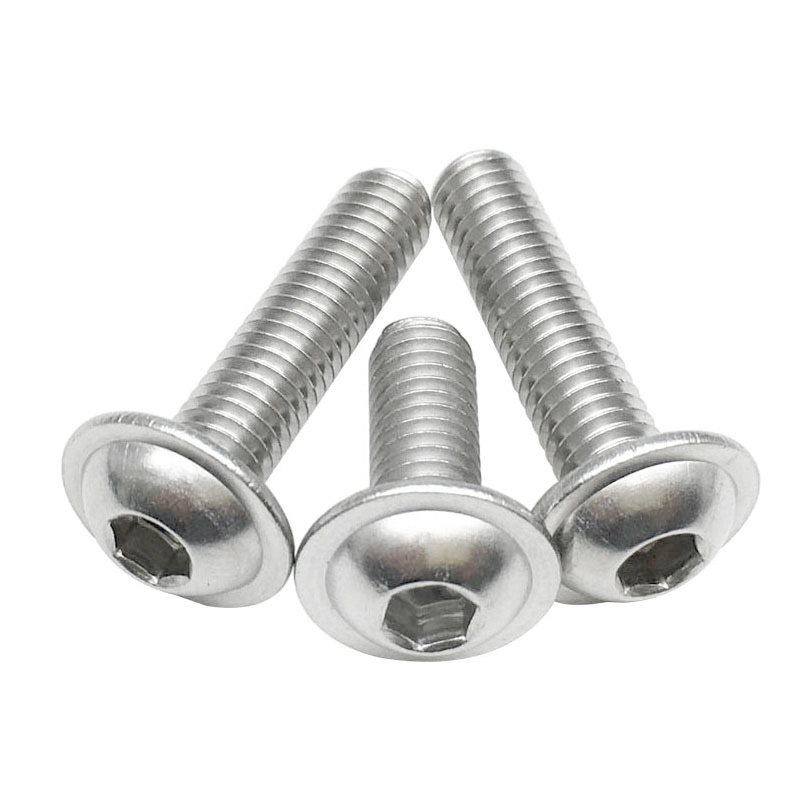 Wholesale 304 stainless steel Hex socket Button Head with washer screw with collar flange head screw bolt ISO7380-2