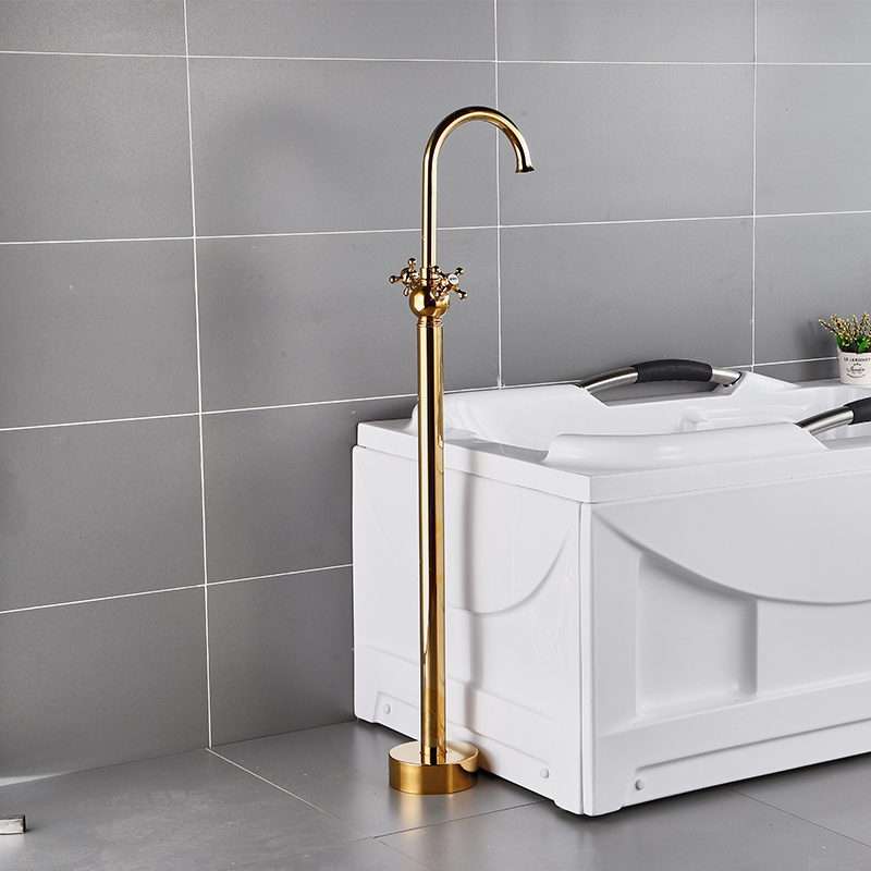 SUS304 Stainless Steel and Brass Freestanding Bathtub Faucet with Mixer Tap