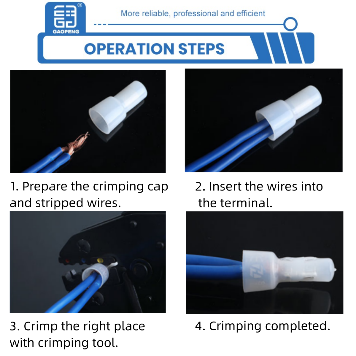 CE1 CE2 CE5 Closed End Crimp Caps Electrical Wire Cable Terminals Connectors AWG 12-10 16-14 22-16