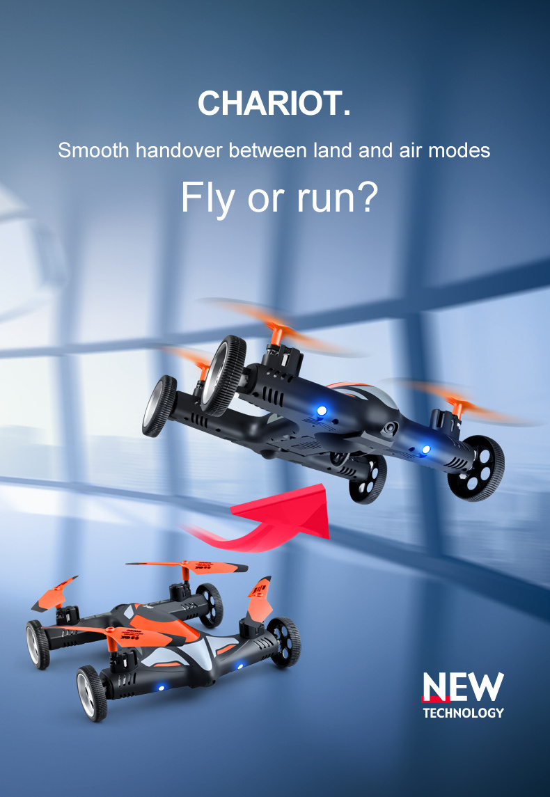 2023 New Kids Children Fly Run RC Toy 2 In 1 Car And Drone Remote Control Wifi  Transmission HD Camera V11