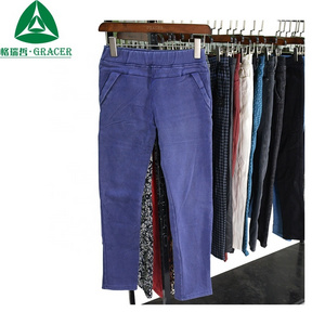 Origin Used Clothes Winter Leggings Second Hand Clothes in Shenzhen Pants Polyester for Women Adults Stretch Legging Work Pants