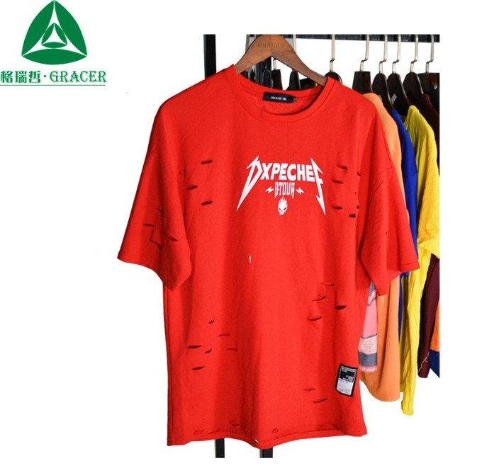 Guangzhou apparel manufacture plus size men short tshirt wholesale used clothing used clothes