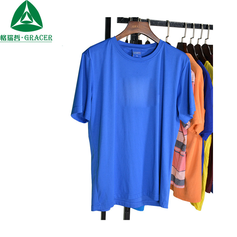 Guangzhou apparel manufacture plus size men short tshirt wholesale used clothing used clothes