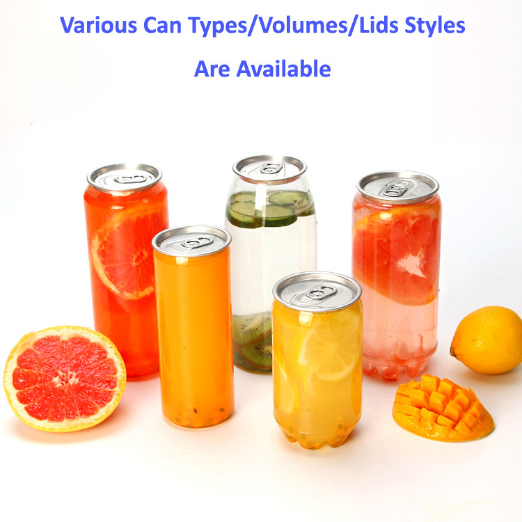 OEM Plastic Cans With Logo Low Price High Quality Transparent Plastic Can Soda Tea Beverage Drinking Bottle 330ml/500ml/650ml