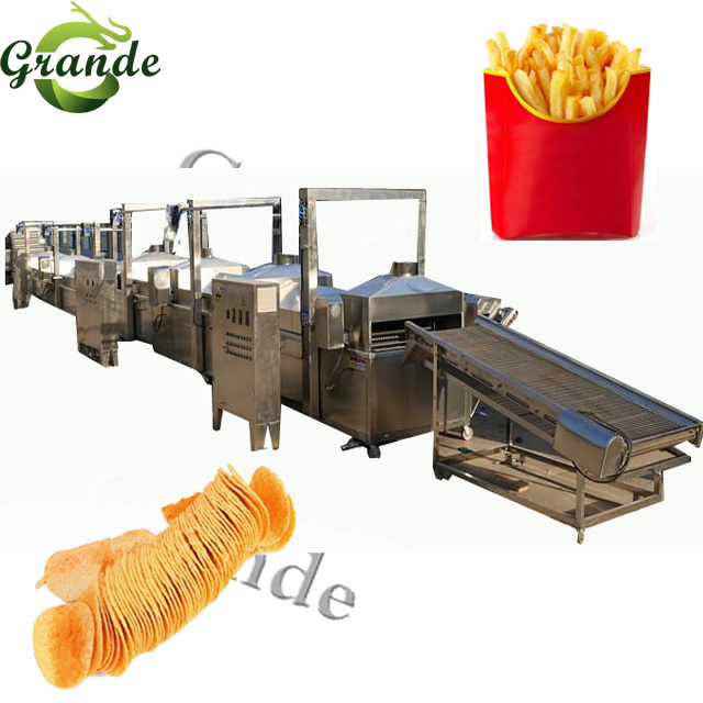 Half-Fried Potato Production Line 150-2000KG Small Production Line French Fries Potato Crisps Line Spiral Potato Cutter