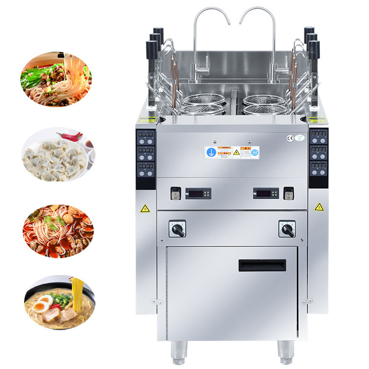 3/6/9 Heads Spaghetti Ramen Cooking Machine Pasta Boiler Gas Restaurant Commercial Pasta Noodle Cooker With Strainer