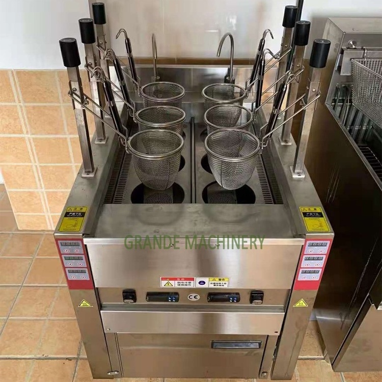 3/6/9 Heads Automatic Lift Up Pasta Boiler Noodle Cooker Boiling Station Restaurant Commercial Induction Spaghetti Ramen Cooking