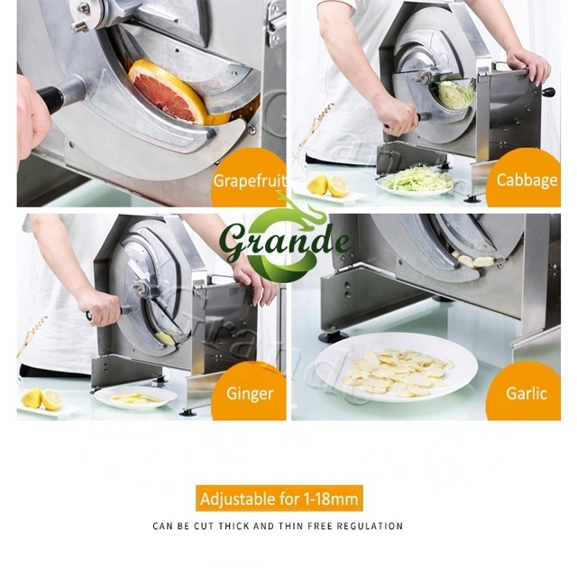 Small Commercial Stainless Steel Manual Semi Automatic Type Fruit and Vegetable Potato Carrot Apple Lemon Orange Cutting Slicer