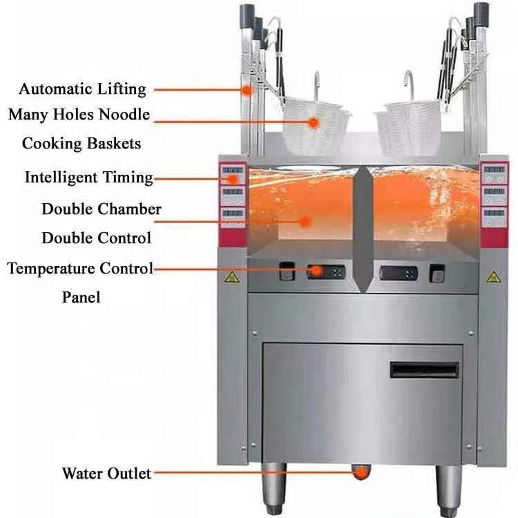 Auto Lift-up Electric Noodle Machine Pasta Cooker Noodle Boiler Commercial Noodle Cooking Machine Kitchen Equipment