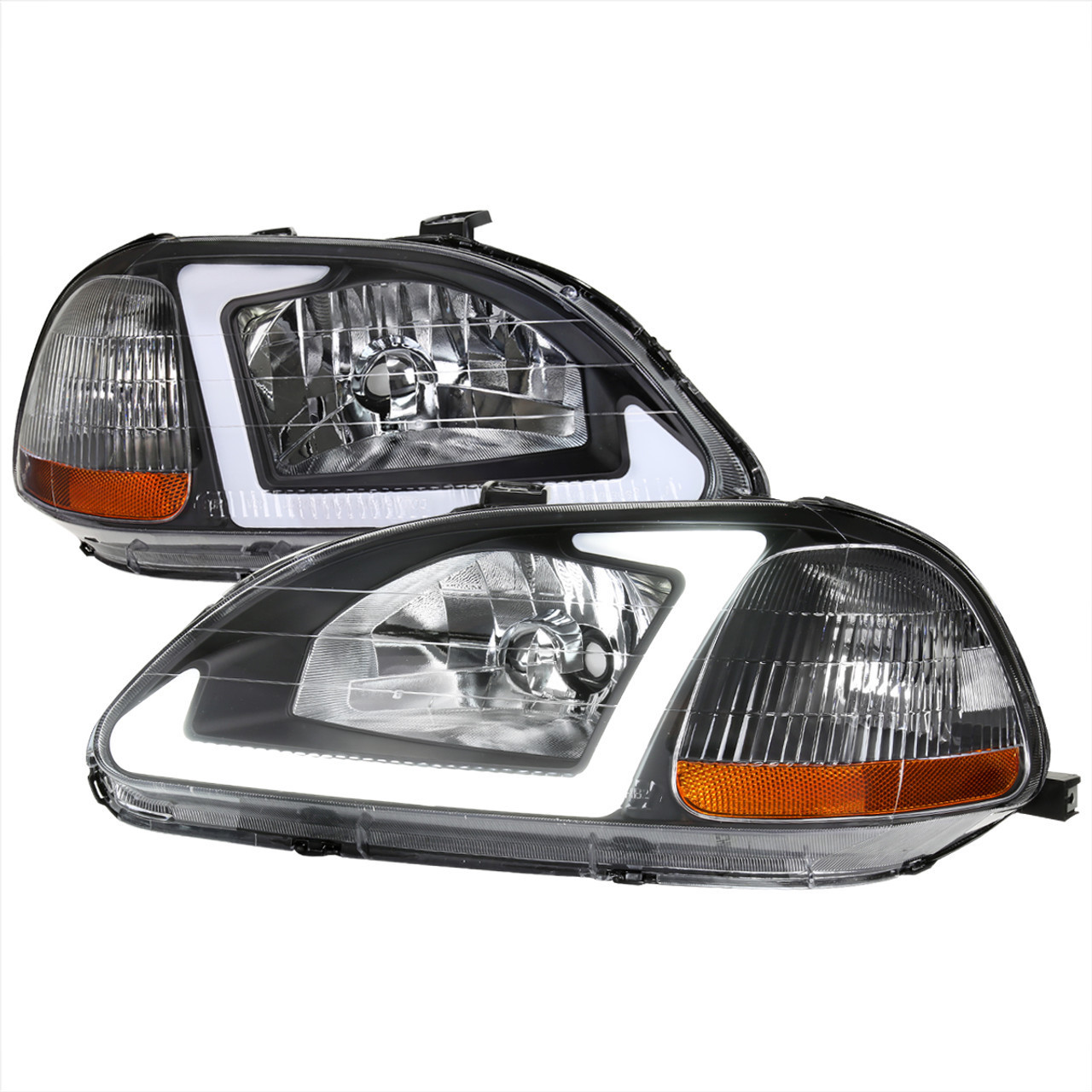 Car Headlights for 1996-1998 Honda Civic Coupe/Sedan LED Bar Factory Style Headlights