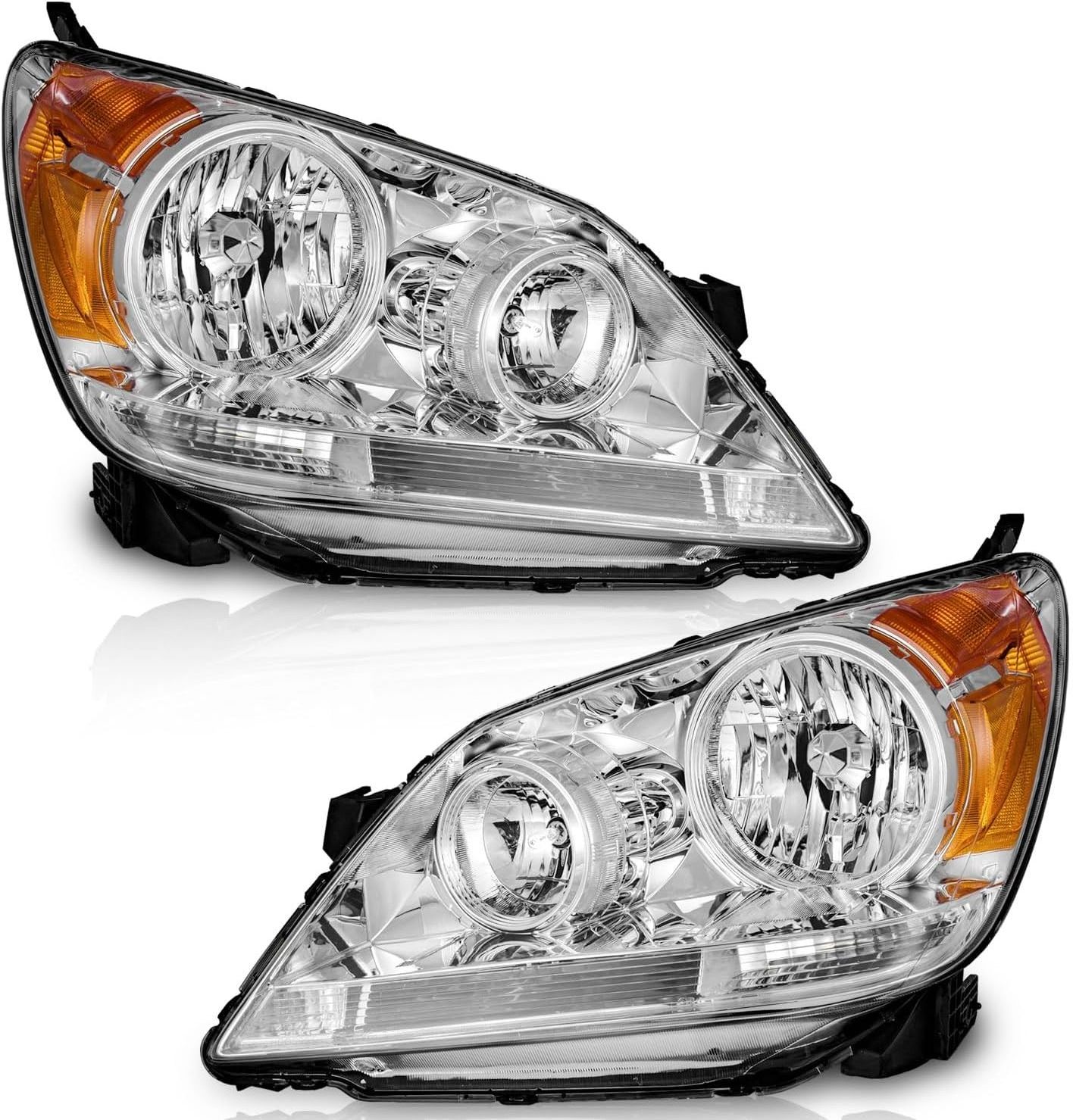 2005-2007 Hon-da Odyssey Factory Style Crystal Headlights w/ 9006 Bulbs (Matte Black Housing/Clear Lens)