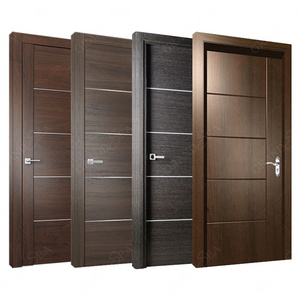 Guangdong Hotel Wholesale Home Wooden Veneer Skin PVC WPC Plywood Laminated China Bedroom Interior Room Solid Wood Door