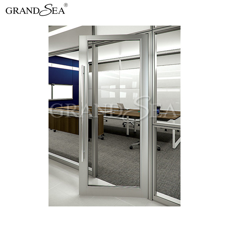 Modern office aluminum alloy internal double single swing aluminum glass doors with windows