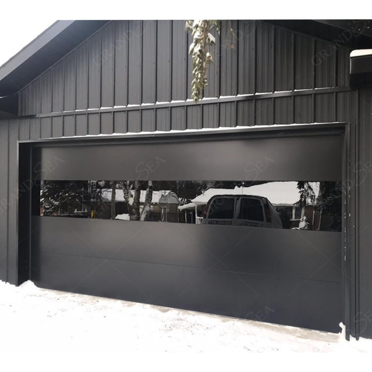 Competitive Price Vertical Bifold Garage Doors Galvanized Steel Black Garage Door 8x7 Panel Overhead garage screen door